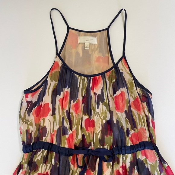 Anthropologie Moulinette Soeurs Pond Reflections Silk Dress Boho Chic 8 Medium - Picture 8 of 14